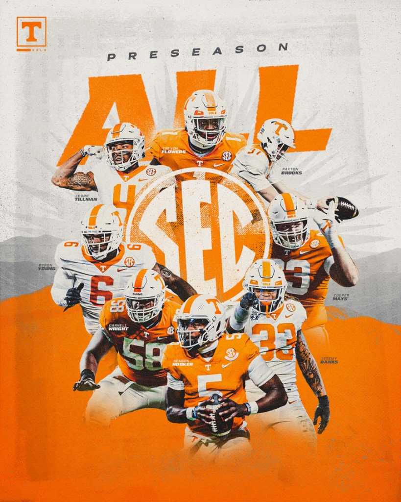 Tillman Named Preseason All-American, Eight Vols Earn All-SEC by